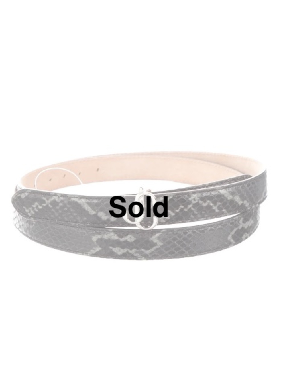 Jimmy Choo Black and Gray Snake-Embossed Double Wrap Belt